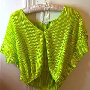 Neon green Zara top